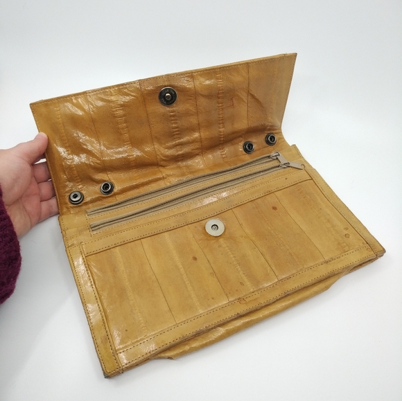 Vintage Eelskin Convertible Shoulder Bag Clutch Purse - Picture 2 of 12